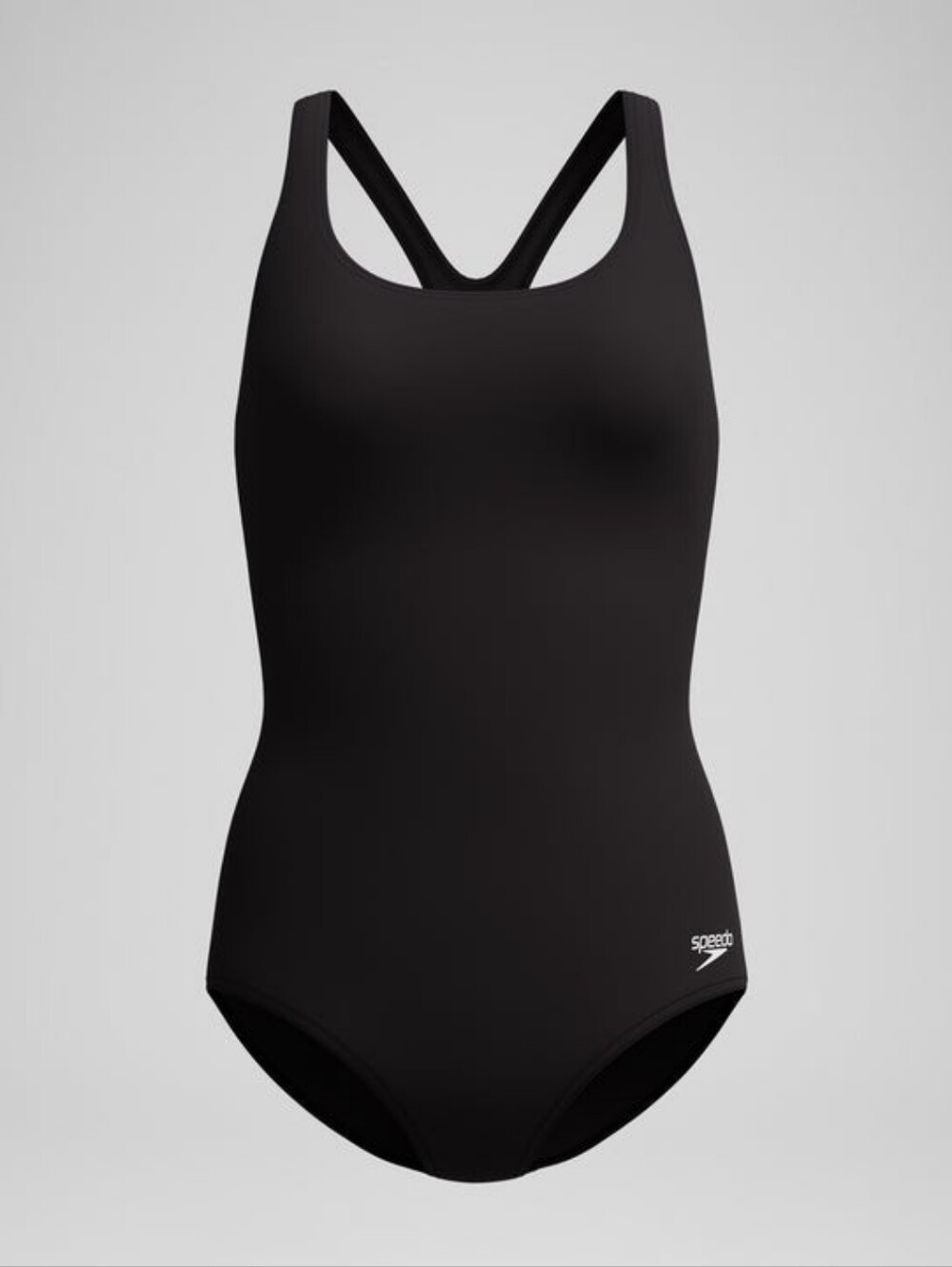 NWT Speedo Black Moderate Ultraback PowerFLEX One Piece Black Swimsuit Sz 10